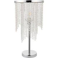 Rain Polished Chrome Table Lamp with Glass Droplets