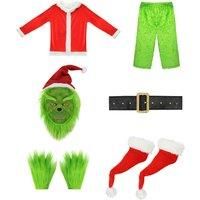 Grinch- Deluxe Christmas Fancy Dress Costume - Kids & Adults, Full Set & Mask Options