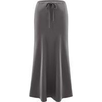 High-waisted A-Line Satin Skirt
