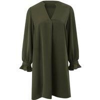 Fashion V - Neck Dress with Ruffled Long Sleeves