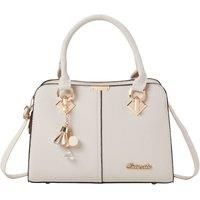 Elegant Lychee Grain Top Handbag with Cute Pendants