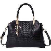 Classic Crocodile Pattern Leather Handbag