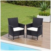 Set of 2 Rattan Chairs Garden Furniture