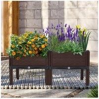 33 cm H Plastic Raised Garden Bed Planter Box