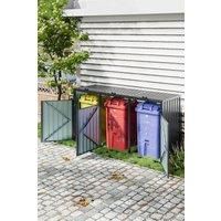 All-Season Outdoor Storage Shed - Metal Garbage Can