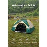 Garden Sanctuary Portable Instant Camping Tent for 3-4 People in Green