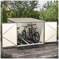 6x7 ft Grey Lockable Metal Bicycle & Trash Storage Shed