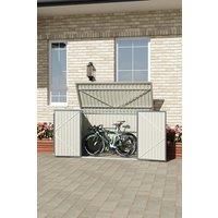 3x7 ft Grey Lockable Metal Bicycle & Trash Storage Shed
