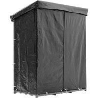 4.4x2.3 ft Heavy-Duty Metal Tube Firewood Rack with Protective Roof - Lockable Outdoor Log Storage - Powder-Coated Black Design for Gardens