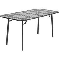 1.6m Black Metal Garden Table - Weatherproof Outdoor Dining Table for Patio, Small Spaces & Balcony - Seats 4