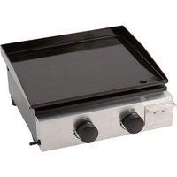17 Inch Stainless Steel Gas Griddle - 2-Burner Propane Flat Top Grill with Enamel Non-Stick Surface & Grease Tray for Outdoor Cooking