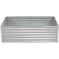 1.8x0.9m Modular Zinc-Coated Steel Raised Garden Bed - Rust-Proof Outdoor Elevated Planter Box for Vegetables, Herbs & Flowers - Open-Base Drainage De