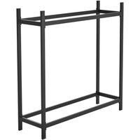 Metal Powder Coated Firewood Log Holder - Heavy-Duty Indoor/Outdoor Storage - Rust-Resistant Black Design