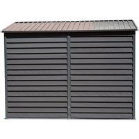 9x4.7ft Steel Outdoor Storage Shed - Lockable Heavy-Duty Tool Shed - Sloping Roof & Galvanized Design