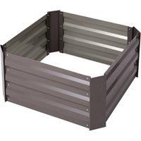3x3ft Galvanized Steel Raised Garden Bed - 12" Tall Square Planter Box - Open-Bottom Drainage Design