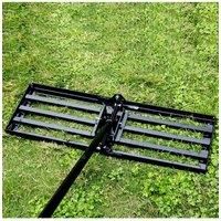 Garden Lawn Levelling Rake,Garden Lawn Lute with Foldable Head & Detachable Handle for Levelling Soil, Grass, Golf Field