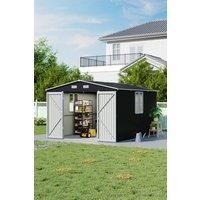 10x12FT Outdoor Metal Apex Roof Storage Shed