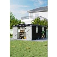 10x16FT Outdoor Metal Apex Roof Storage Shed