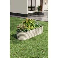 2.4x0.8m Galvanized Steel Raised Garden Bed,White