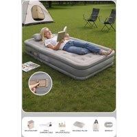 Raised Inflatable Bed Mattress Airbed with Built-in Pump & Air Pillow,Outdoor Air Mattress with Soft,Breathable & Waterproof PVC Flocked Surface,41"x7