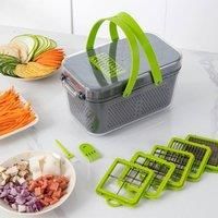 Living and Home 22 in 1 Kitchen Multi-functional Vegetable Chopper Food Slicer Cutter Grater in Grey