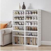 6-Tier Foldable Shoe Storage Box with Magnetic Doors