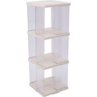 360-Degree Plastic Rotating Bookshelf Movable Spinning Bookcase