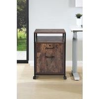 Mobile filing cabinet with 2 drawers and open shelf