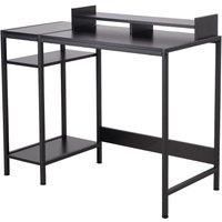 Retro Office Desk with Monitor Stand & Storage Shelves, 100 x 46 x 84 cm