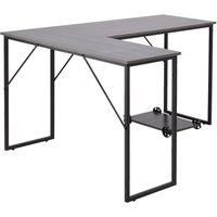 L-Shaped Workstation Desk with Monitor Stand, 143 x 110 x 75 cm