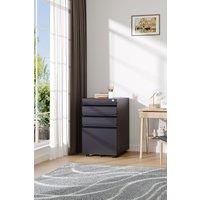 Black Mobile Filing Cabinet 3 Drawer Storage Unit