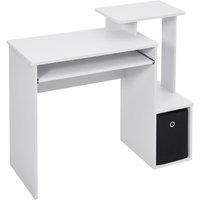 White Computer Desk with Storage Bin