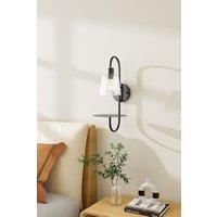 Transparent Glass Lampshade Wall Light with Tray