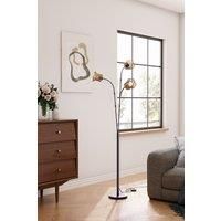 3-Light Paper Rope String-Wrapped Lampshade Floor Lamp