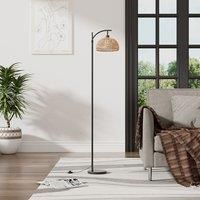 Rattan Lampshade Floor Lamp with APP/Remote Control