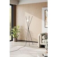 E27 1-Light Moon Lampshade Black Tripod Floor Lamp Corner Standing Light