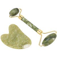 SHEONLY Gua Sha & Jade Roller Set for Facial Massage in Green