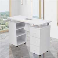 White Manicure Table with Dust Collector Wrist Support