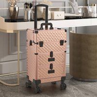 Large Capacity 3-in-1 Rolling Cosmetic Trolley Case System