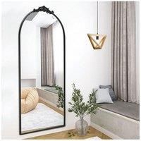 80x180cm Black Oriental Floral Scroll Wall Mirror