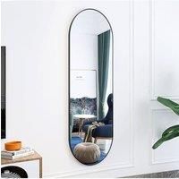 40cm W x 150cm H Black Oval Wall Mounted Full Length Mirror for Home, Bedroom, Bathroom