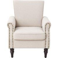 Vintage Upholstered Armchair with Wooden Legs