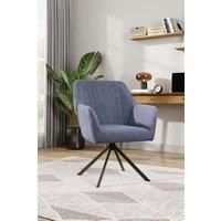 Modern Grey Swivel Lounge Chair with Sleek Metal Base