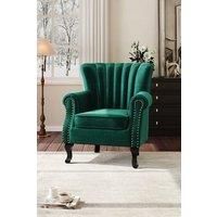 Luxury Channel-Tufted Velvet Armchair