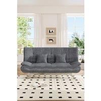 2-Seater Linen Convertible Sofa Bed with Pillows
