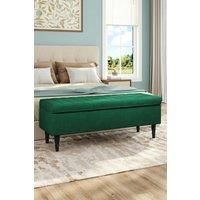Velvet Storage Ottoman Bench