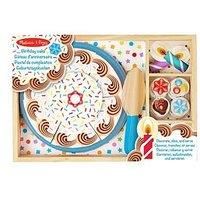 Melissa & Doug Wooden Play Food, Mix-n-Match Toppings and 7 Candles, Sturdy Construction, Multi Coloured, 33 x 23 x 4 cm, 34 Pieces