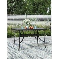 Living And Home Rectangular Garden Table With Parasol Hole L 120Cm