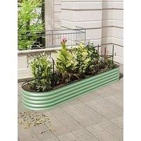 Living And Home Oval Raised Garden Bed Light Green D 80 X L 320 Cm