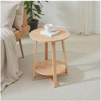 2-Tier Round Wooden Coffee Side Table